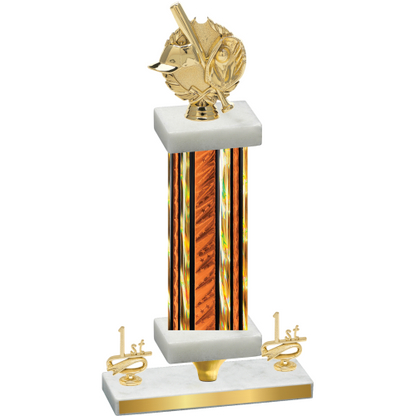 Premium Single Orange Glacier First Place Baseball Trophy