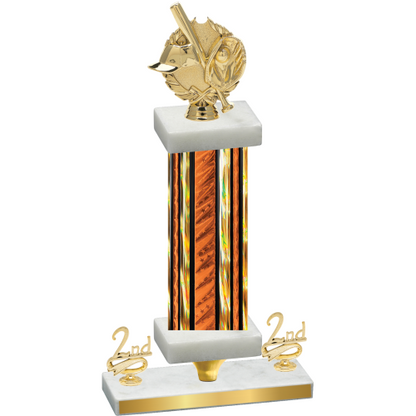 Premium Single Orange Glacier Second Place Baseball Trophy
