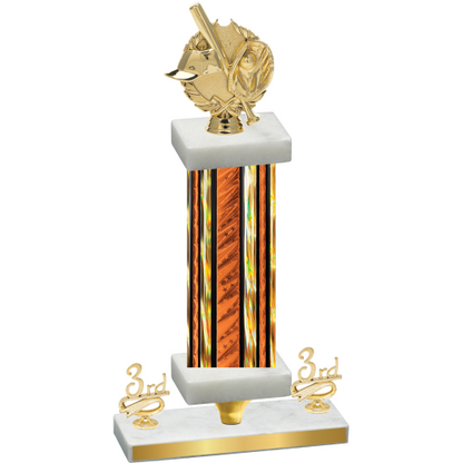 Premium Single Orange Glacier Third Place Baseball Trophy