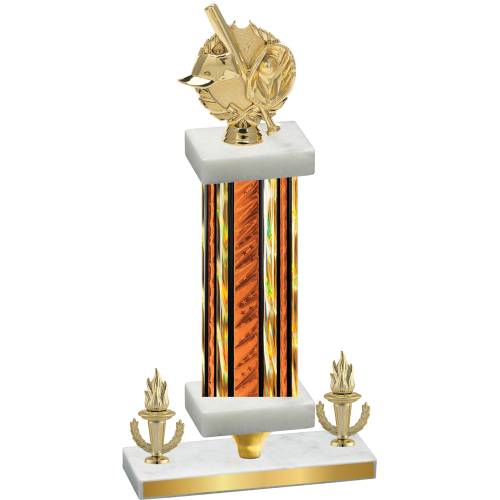 Premium Single Orange Glacier Victory Baseball Trophy