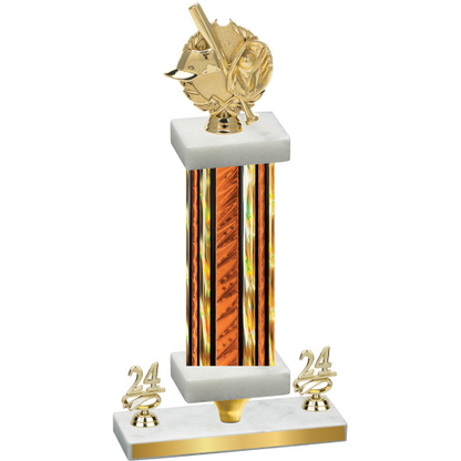 Premium Single Orange Glacier Year Baseball Trophy