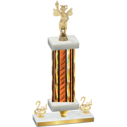 Premium Single Orange Glacier Second Place Academics Trophy