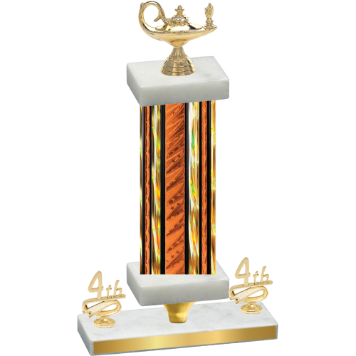 Premium Single Orange Glacier Fourth Place Academics Trophy