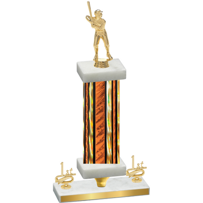 Premium Single Orange Glacier First Place Baseball Trophy
