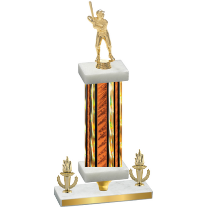 Premium Single Orange Glacier Victory Baseball Trophy