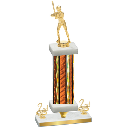 Premium Single Orange Glacier Second Place Softball Trophy
