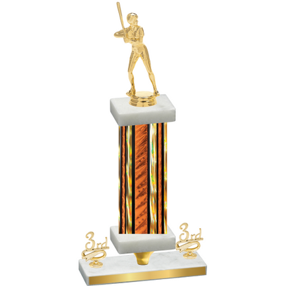 Premium Single Orange Glacier Third Place Softball Trophy