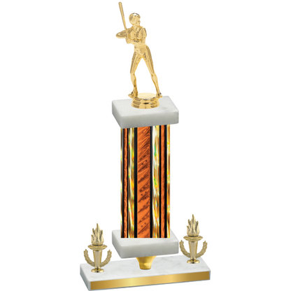 Premium Single Orange Glacier Victory Softball Trophy