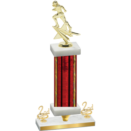 Premium Single Red Glacier Second Place Football Trophy