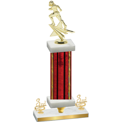 Premium Single Red Glacier Third Place Football Trophy