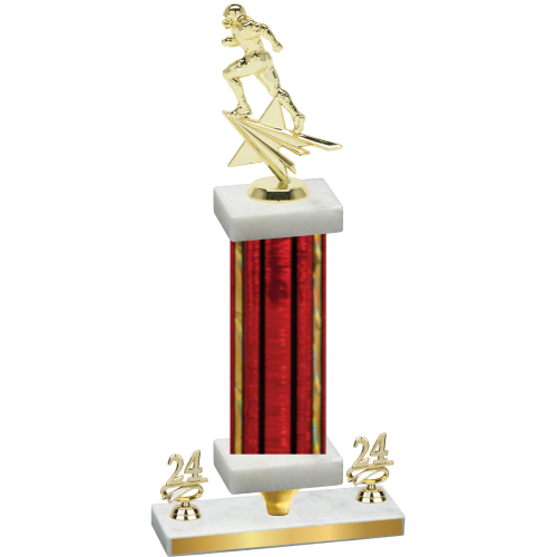 Premium Single Red Glacier Year Football Trophy