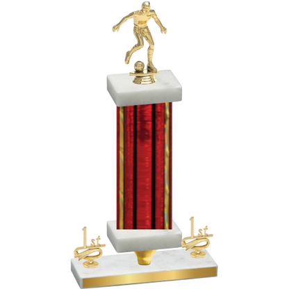 Premium Single Red Glacier First Place Soccer Trophy