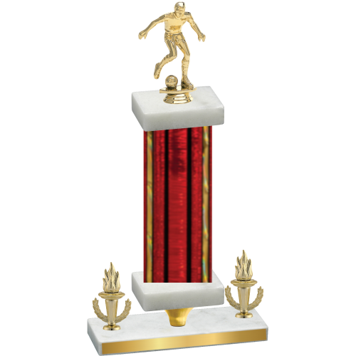 Premium Single Red Glacier Victory Soccer Trophy