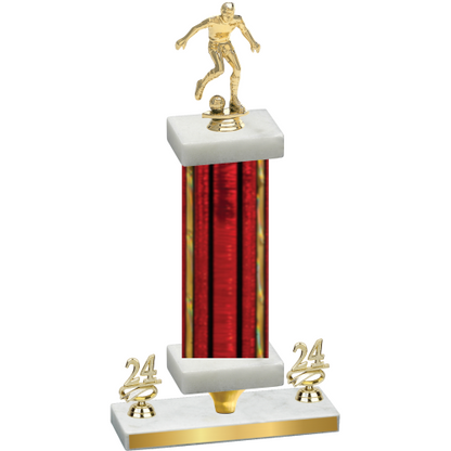 Premium Single Red Glacier Year Soccer Trophy