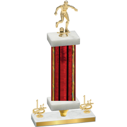 Premium Single Red Glacier First Place Soccer Trophy