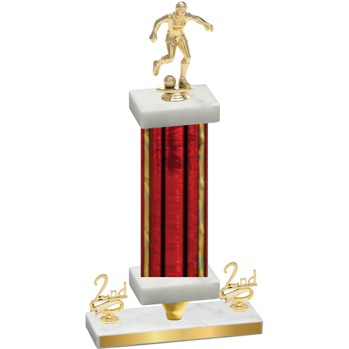 Premium Single Red Glacier Second Place Soccer Trophy