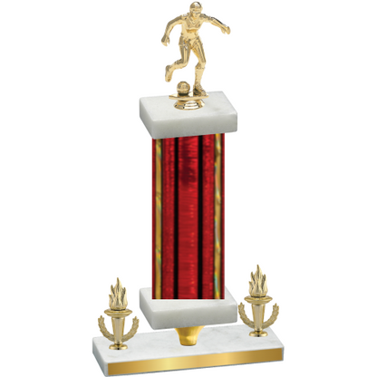 Premium Single Red Glacier Victory Soccer Trophy