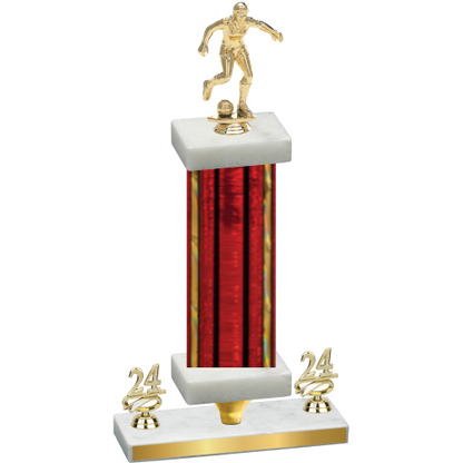 Premium Single Red Glacier Year Soccer Trophy