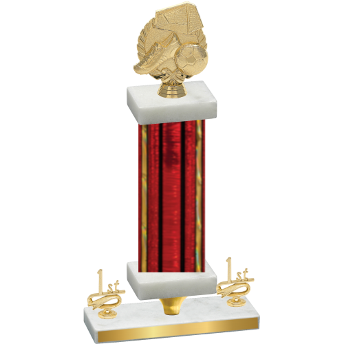 Premium Single Red Glacier First Place Soccer Trophy