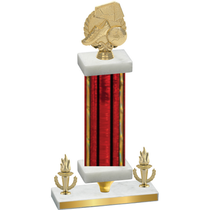 Premium Single Red Glacier Victory Soccer Trophy