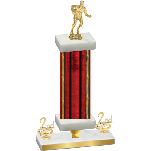 Premium Single Red Glacier Second Place Rugby Trophy