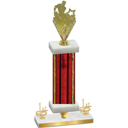 Premium Single Red Glacier First Place Rugby Trophy