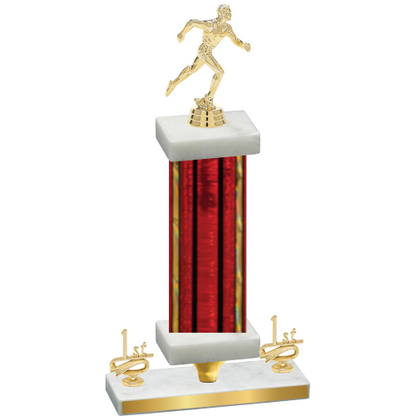 Premium Single Red Glacier First Place Running Trophy