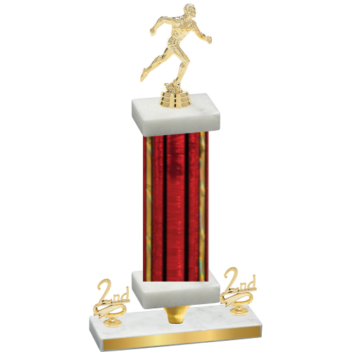 Premium Single Red Glacier Second Place Running Trophy