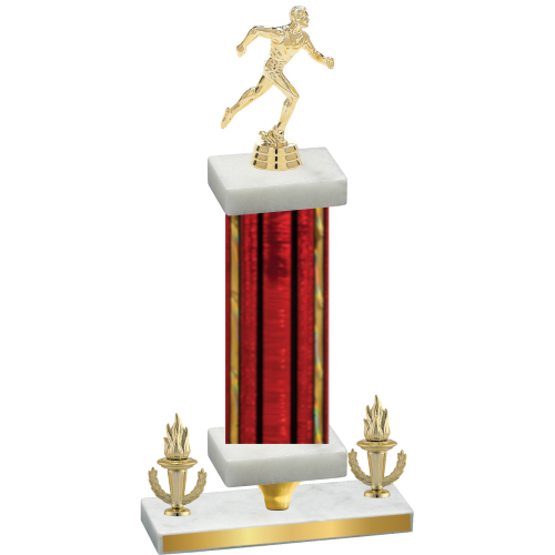 Premium Single Red Glacier Victory Running Trophy