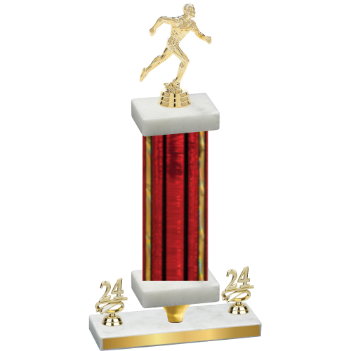 Premium Single Red Glacier Year Running Trophy