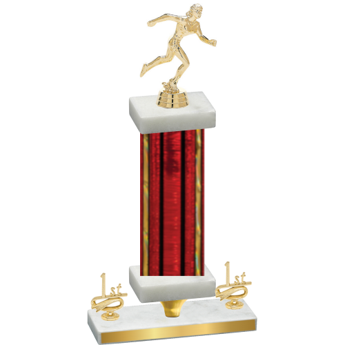 Premium Single Red Glacier First Place Running Trophy