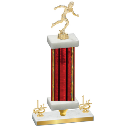 Premium Single Red Glacier First Place Running Trophy