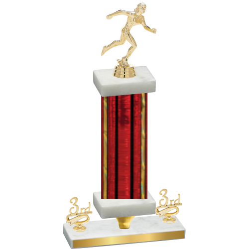 Premium Single Red Glacier Third Place Running Trophy