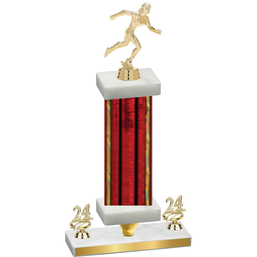 Premium Single Red Glacier Year Running Trophy