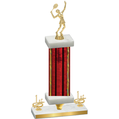 Premium Single Red Glacier First Place Tennis Trophy