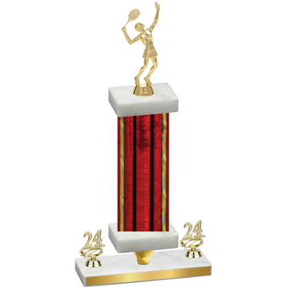 Premium Single Red Glacier Year Tennis Trophy