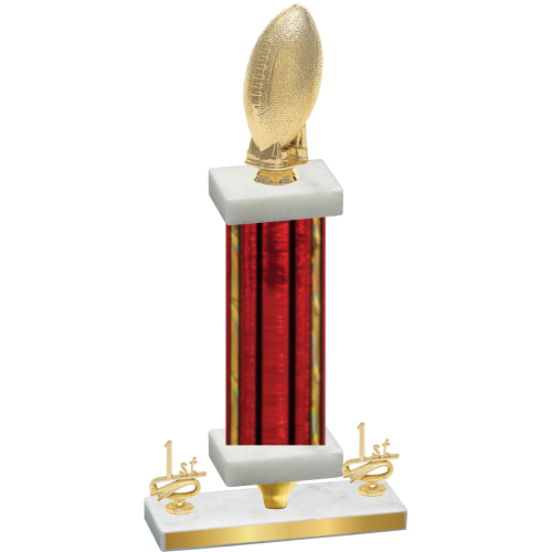 Premium Single Red Glacier First Place Football Trophy