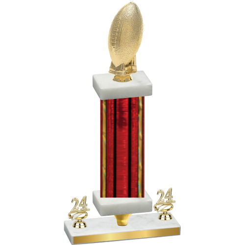 Premium Single Red Glacier Year Football Trophy