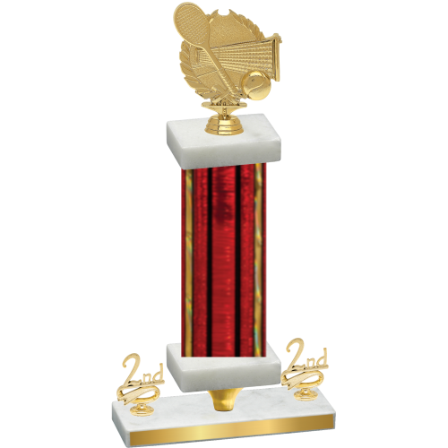 Premium Single Red Glacier Second Place Tennis Trophy