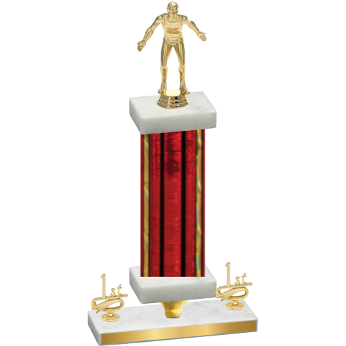 Premium Single Red Glacier First Place Wrestling Trophy