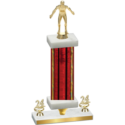 Premium Single Red Glacier Year Wrestling Trophy