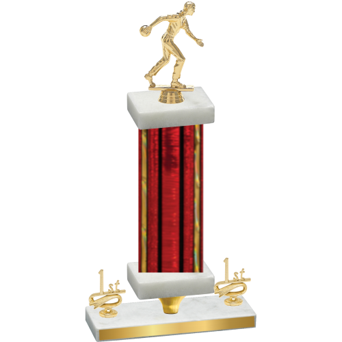 Premium Single Red Glacier First Place Bowling Trophy