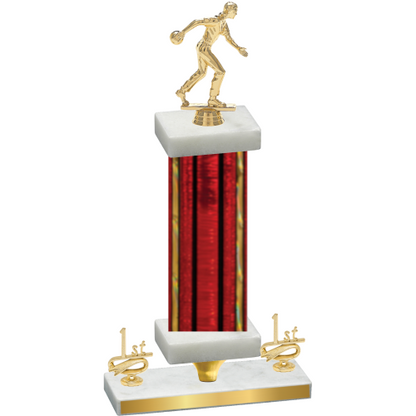 Premium Single Red Glacier First Place Bowling Trophy