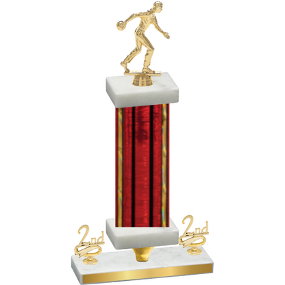 Premium Single Red Glacier Second Place Bowling Trophy