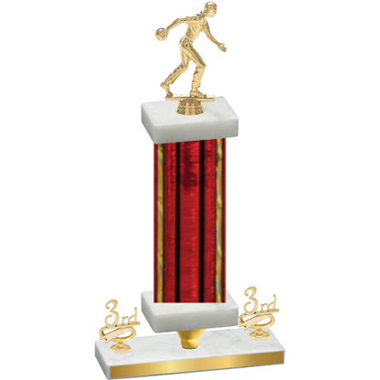 Premium Single Red Glacier Third Place Bowling Trophy