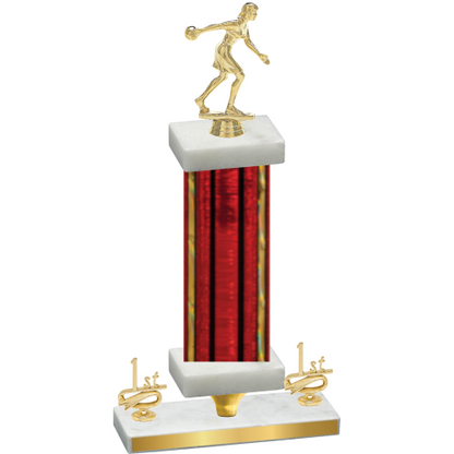 Premium Single Red Glacier First Place Bowling Trophy