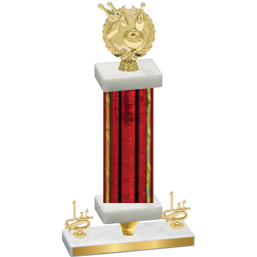 Premium Single Red Glacier First Place Bowling Trophy