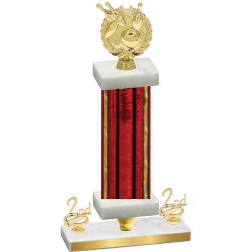 Premium Single Red Glacier Second Place Bowling Trophy