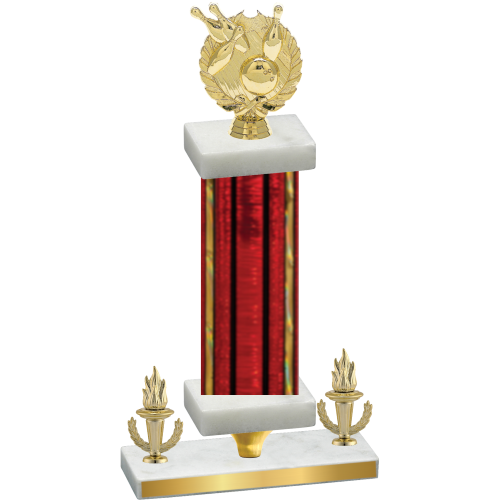 Premium Single Red Glacier Victory Bowling Trophy