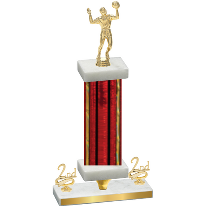 Premium Single Red Glacier Second Place Volleyball Trophy